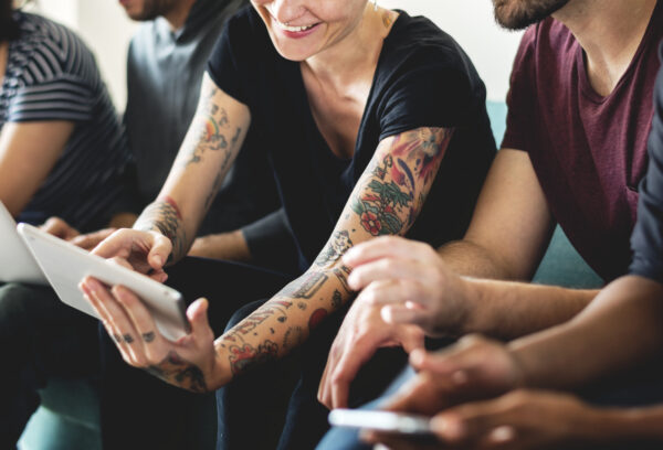 People using digital device